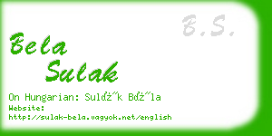 bela sulak business card